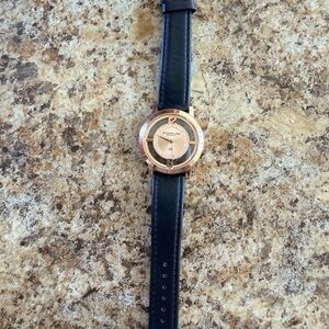 Stuhrling Leather and Rose Gold Watch